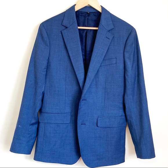 Bonobos Other - Bonobos Slim Fit Blue Men’s Wool Lightweight Lined Button Blazer Jacket Sz 38R